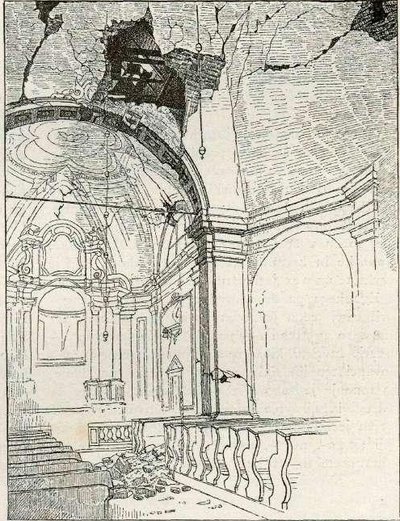 地震后Vodice的教区教堂 作者 加斯帕·波伦塔（Gaspar Porenta）